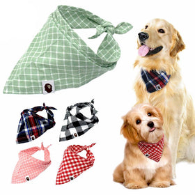 Dog Bandana Plaid Pet Scarf