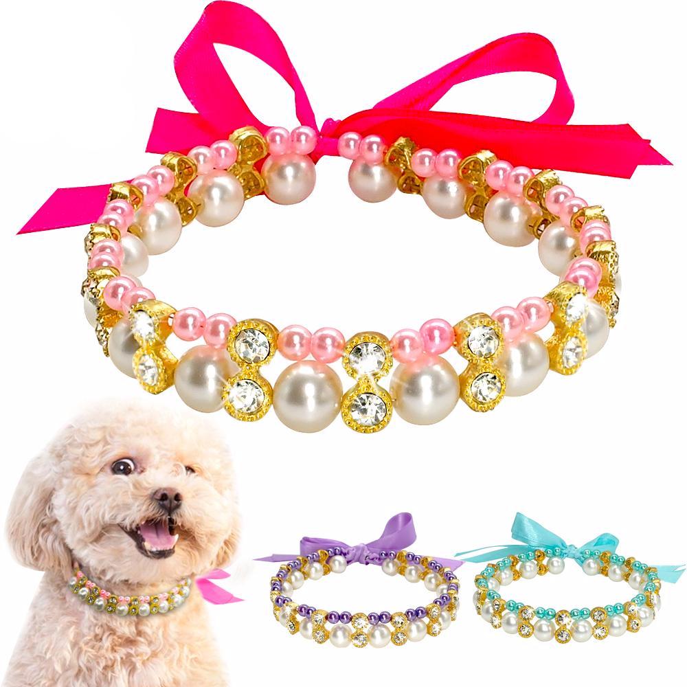 Dog Pearls Necklace Jewelry - Bling Dog Wedding Collar for Small Dogs Girl  with Rhinestone Heart Charm - China Pet Collar and Cat Collar price |  Made-in-China.com