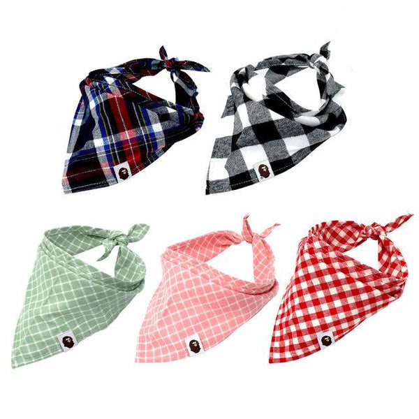 Dog Bandana Plaid Pet Scarf